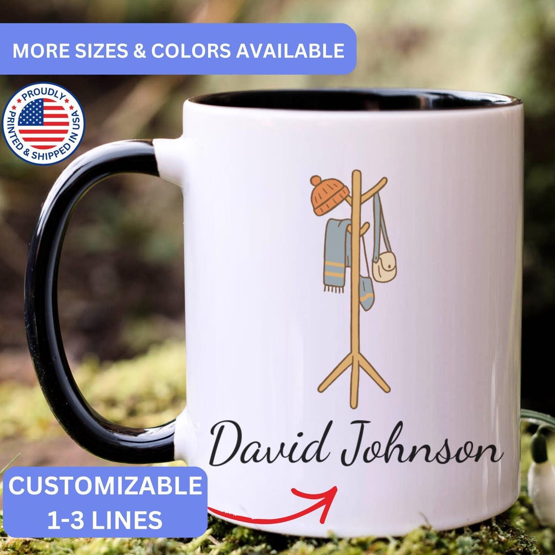 Personalized Coat Rack Mug, Custom Coat Rack Mug, Coat Rack Gift, Coat ...
