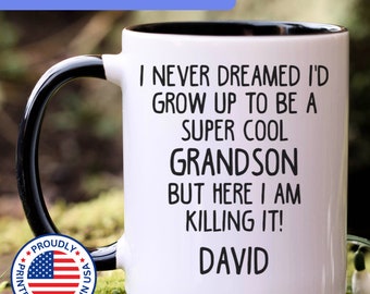 Personalized Grandson mug, grandson gift, grandson gifts, gift for grandson, grandson coffee mug, APO048