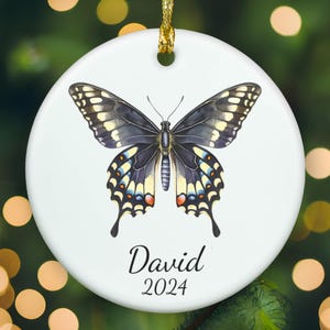 Personalized Zebra Longwing butterfly ornament, Zebra Longwing Christmas ornament, Zebra Longwing xmas ornament, APR017