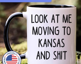 Moving to Kansas gift, moving to Kansas mug, moving to Kansas gifts, APO044