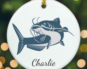 Personalized Catfish ornament, Catfish Christmas ornament, Catfish xmas ornament, APR011