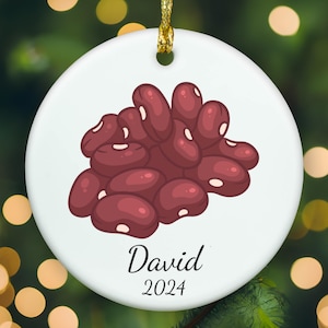 Personalized Red Beans ornament, red beans Christmas ornament, red beans xmas ornament, APR015