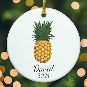 Personalized Pineapple ornament, pineapple Christmas ornament, pineapple xmas ornament, APR015