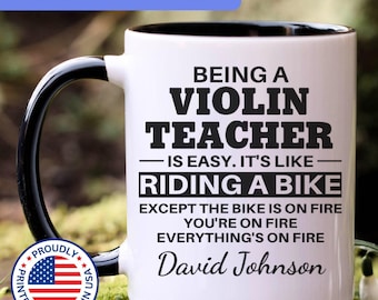 Regalo para profesor de violín, taza para profesor de violín, nuevo profesor de violín, mejor profesor de violín, regalo divertido para profesor de violín, regalo para profesor de violín, APO045