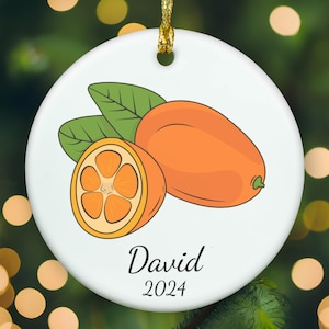 Personalized Kumquat ornament, Kumquat Christmas ornament, Kumquat xmas ornament, APR015