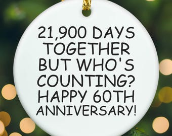 60th anniversary ornament, 60th anniversary gift, 60 year anniversary, 60th wedding anniversary, APR003