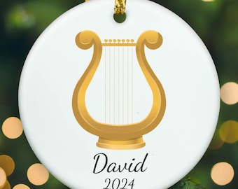 Personalized Lyre ornament, Lyre Christmas ornament, Lyre xmas ornament, APR006