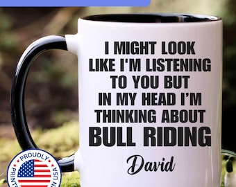 Personalized Bull Riding mug, Bull Riding gift for men and women, Bull Riding gifts, Bull Riding coffee mug, Bull Riding cup, APO094