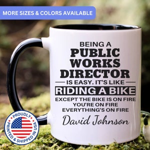 Public works director gift, public works director mug, new public works director, best public works director, APO045