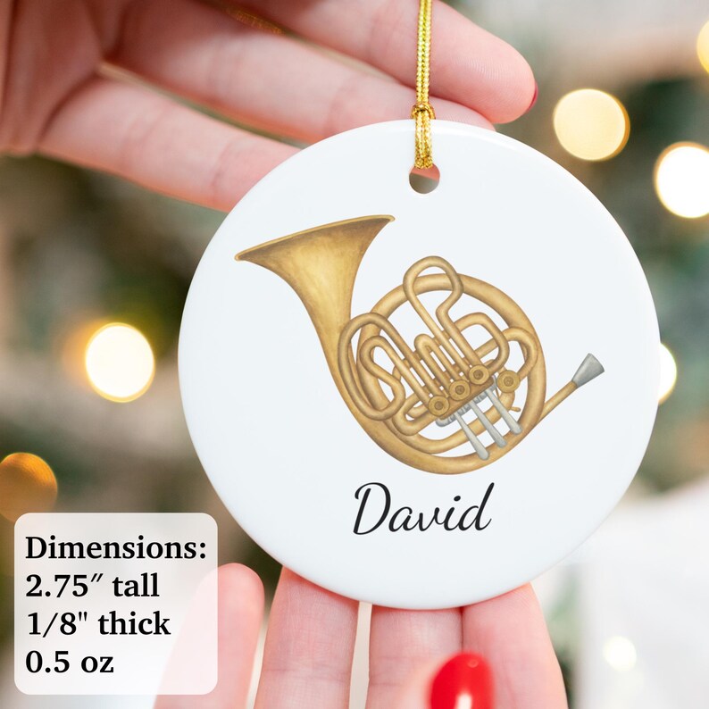 French Horn Ornament, French Horn Personalized Ornament, French Horn