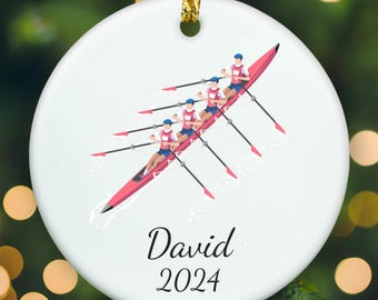 Personalized Rowing ornament, Rowing Christmas ornament, Rowing xmas ornament, APR008
