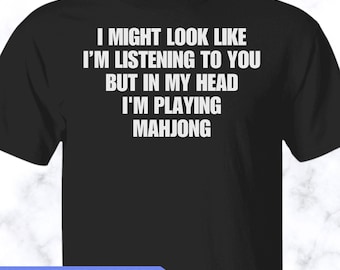 Camiseta de mahjong, camiseta de mahjong, camiseta unisex de mahjong, camiseta de mahjong, APS010