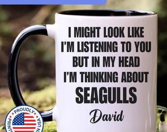Seagull mug, seagull gift, seagull gifts, seagull coffee mug, seagull cup, APO118
