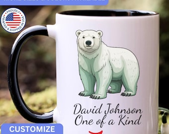 Personalized Polar Bear mug, custom Polar Bear mug, Polar Bear gift, Polar Bear gifts, APO061