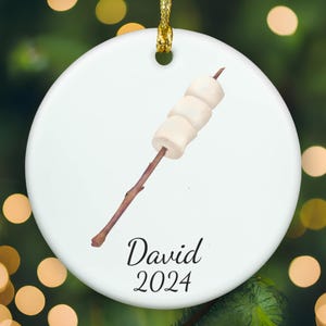 Personalized Marshmallow ornament, marshmallow Christmas ornament, marshmallow xmas ornament, APR008