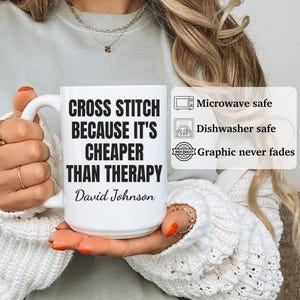 Cross Stitch gift, Cross Stitch mug, Cross Stitch gift for men and women, APO122 image 5