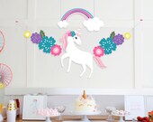 INSTANT DOWNLOAD Unicorn and Rainbow Garland Unicorn Party - Etsy