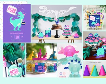 girl dinosaur party etsy