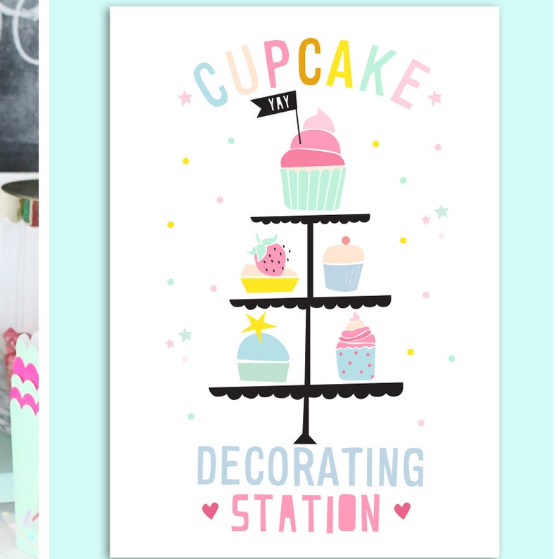 Instant Download Cupcake Decorating Poster Baking Party Etsy