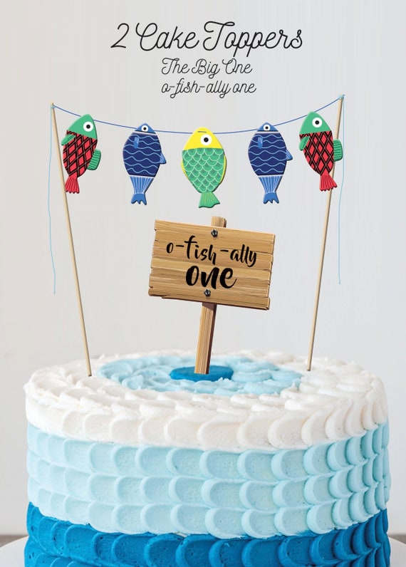 INSTANT DOWNLOAD the Big One Fishing Cake Topper Gone Fishing Cake Topper  the Big One Party Decor Gone Fishing Party Decor -  Canada