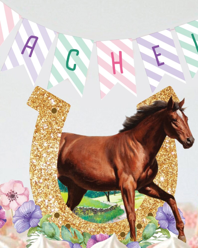 PRINTABLE Horse Cake Topper Horse Party Supplies Etsy
