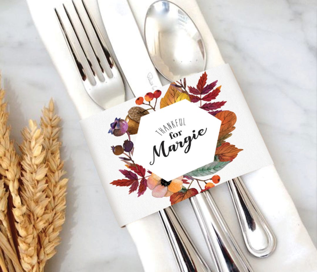 INSTANT DOWNLOAD Thanksgiving Personalized Napkin Holder Etsy