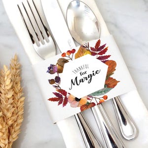 INSTANT DOWNLOAD - Thanksgiving Personalized  Napkin Holder