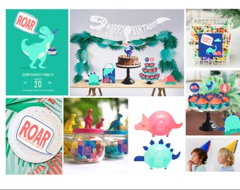 INSTANT DOWNLOAD - Dinosaur Party Printables |  Dinosaur Party Decorations | Dinosaur cake topper | Dinosaur Birthday Party