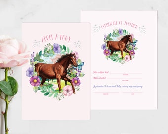 INSTANT DOWNLOAD - Adopt a Pony Certificate | Pony Party Invite | Pony Party