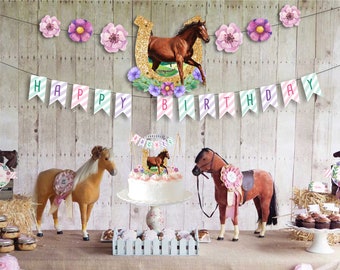 INSTANT DOWNLOAD - Horse Party Garland | Horse Party Banner | Happy Birthday