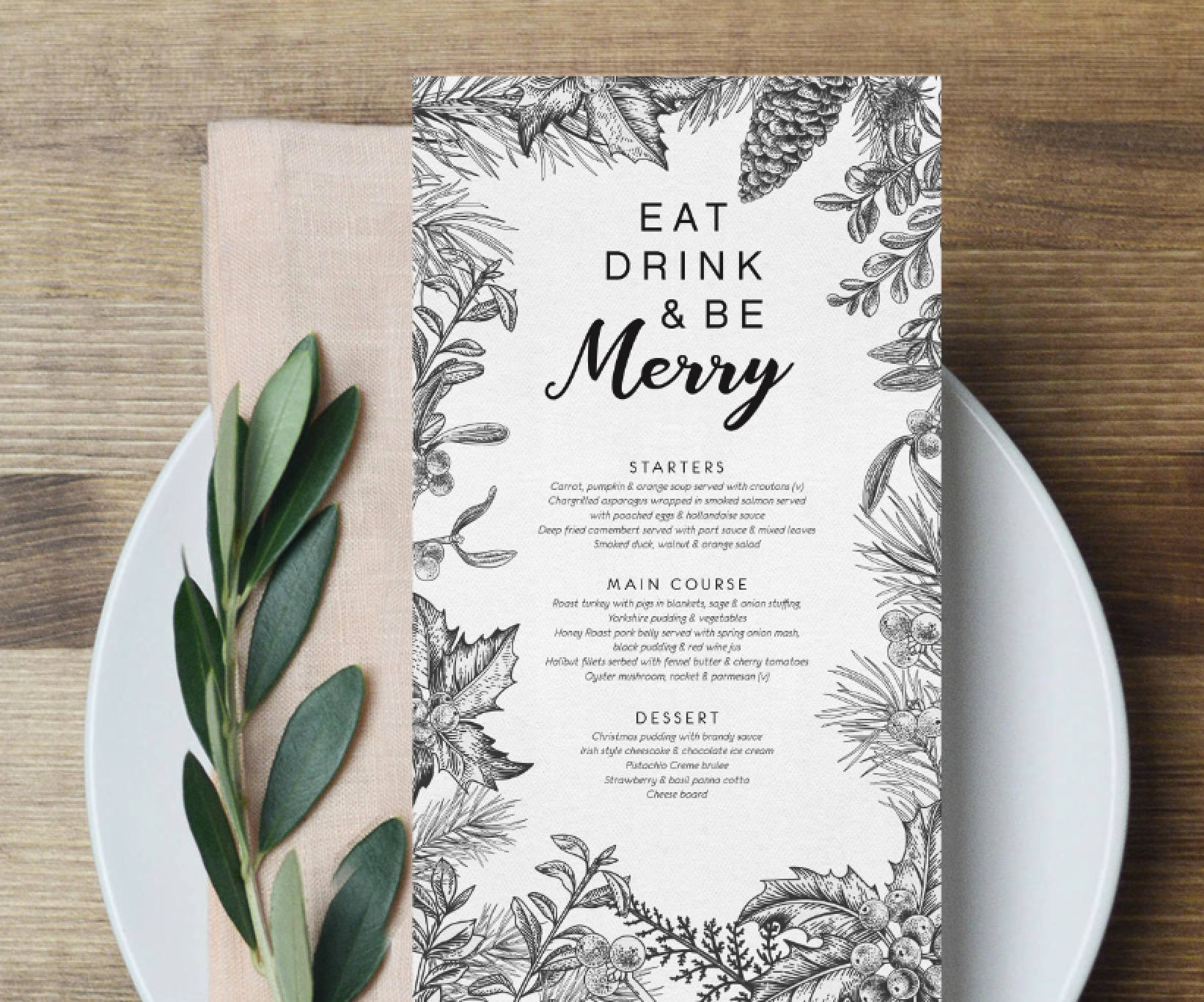 PRINTABLE Christmas Menu Christmas Table Decor Christmas | Etsy