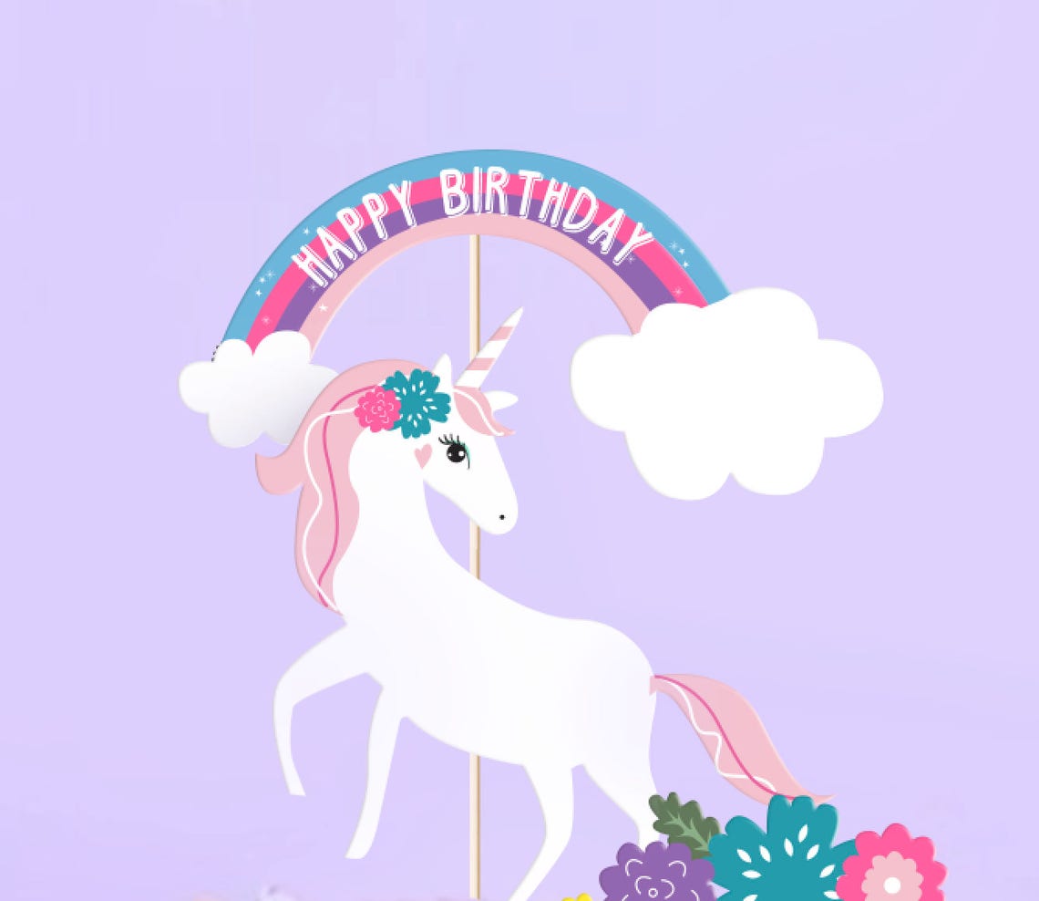 PRINTABLE Unicorn Cake Topper Unicorn Party Decor | Etsy