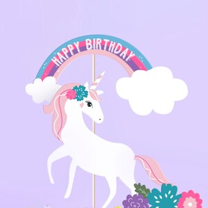 PRINTABLE Unicorn Cake Topper Unicorn Party Decor Unicorn Party Printables - Etsy