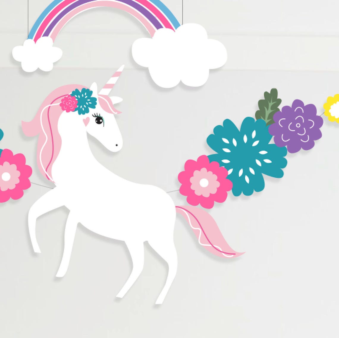 INSTANT DOWNLOAD Unicorn and Rainbow Garland Unicorn Party | Etsy