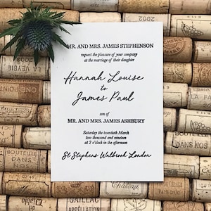 Letterpress , elegante y formal invitación de boda, guardar la fecha, RSVP, plan de mesa, tarjetas de lugar, menú