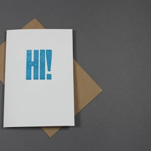 Hallo, Hallo, eenvoudige kaart, alleen maar om te zeggen, vet, helder, vrolijk, krijgen goed, bewegende huis, uitnodiging, boekdruk kaart een notitie verzenden