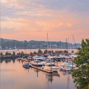 Portsmouth Safe Harbor Sunrise — Portsmouth RI Extra large sunrise colorful sky nautical print