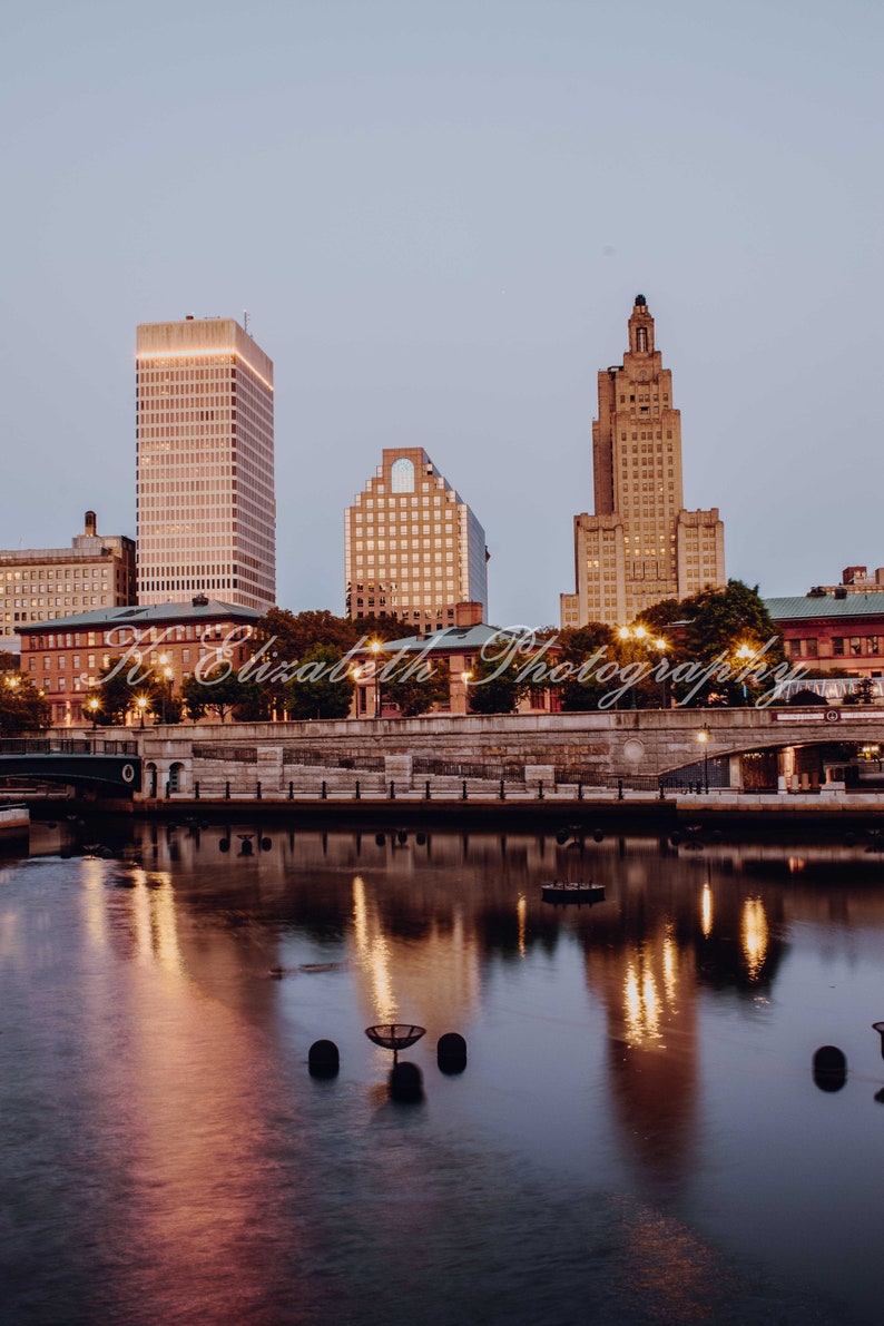 Providence Skyline RI Large City skyline Print City skyline wall art Colorful Providence RI wall art Providence Rhode Island Providence
