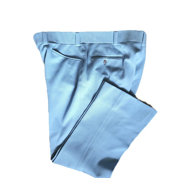 60's 70's Men's Pants, Trousers,  Light Blue,  approximate  38" x 29"