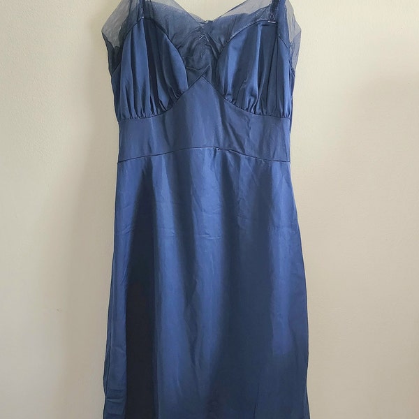 Vintage Full Slip, Dark Blue, Small, 60's , 70's, No tag