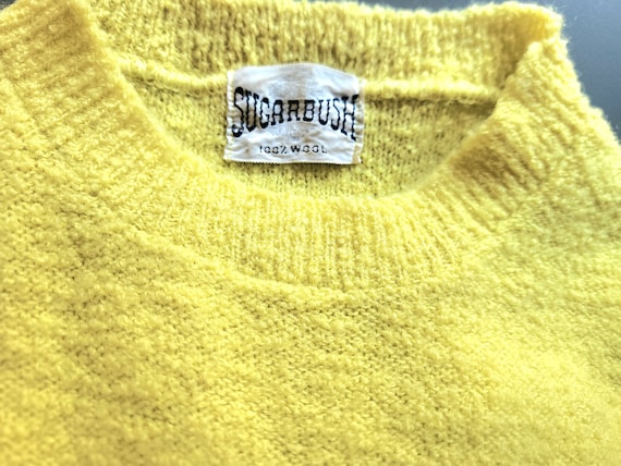 Vintage Sweater by Sugarbush, Yellow 100% Wool, X… - image 3