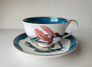 Antique Susie Cooper Tea Cup and Saucer Set Maroon Red and - Etsy Canada