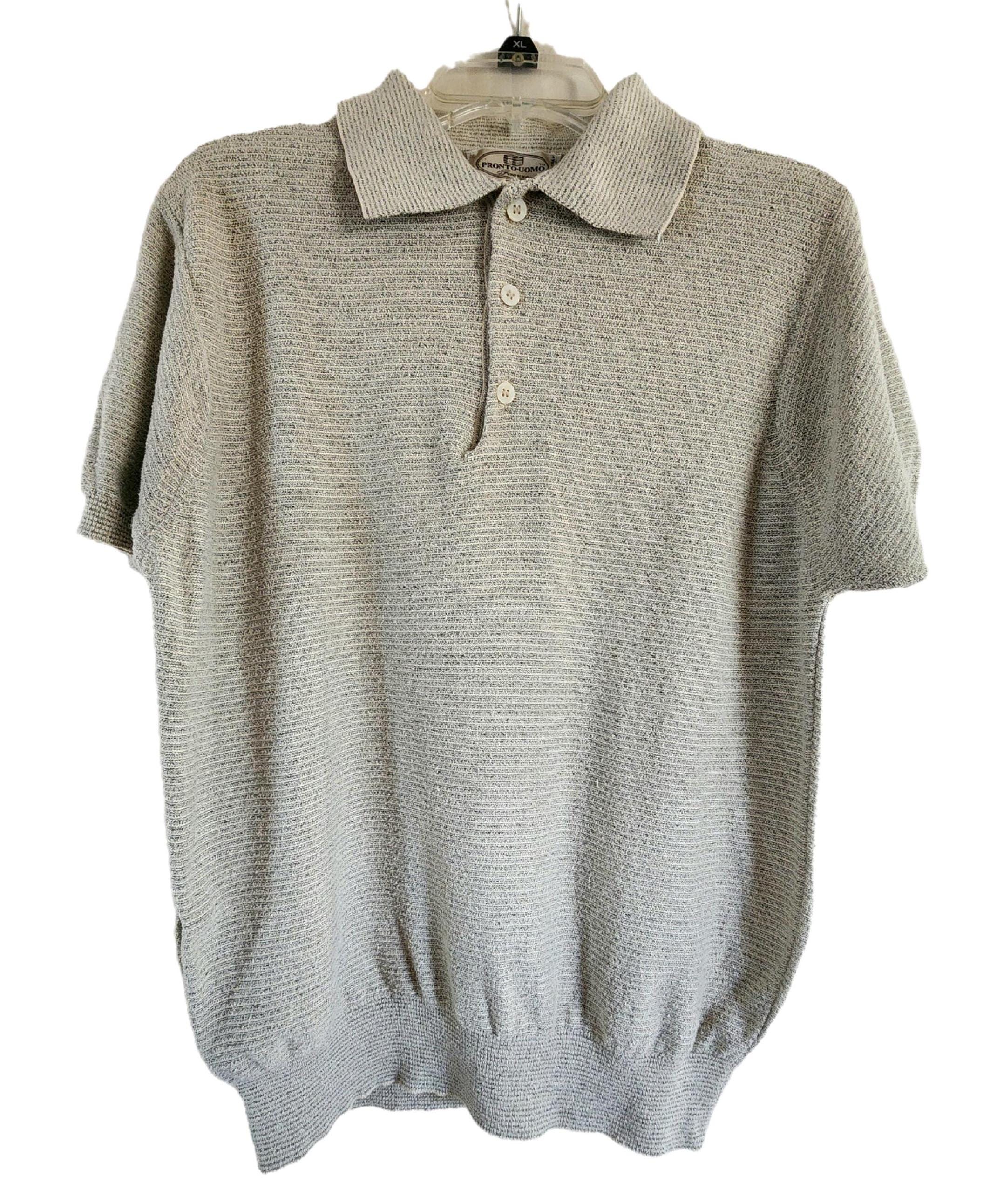 トップス made in Italy vintage wool knit polo Vtg dunhill Made in Italy Red Striped Mercerized Knit Cotton
