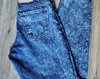 Vintage Levis Acid Wash 550 Denim Jeans Orange Tab (Tag 29x32) Real 28x31 Made in USA