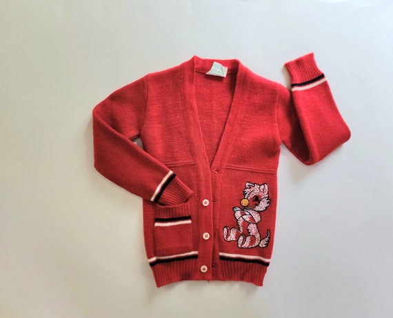 Vintage Italian Baby, Childs Red Sweater, Manifat… - image 1