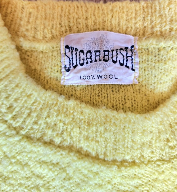 Vintage Sweater by Sugarbush, Yellow 100% Wool, X… - image 5