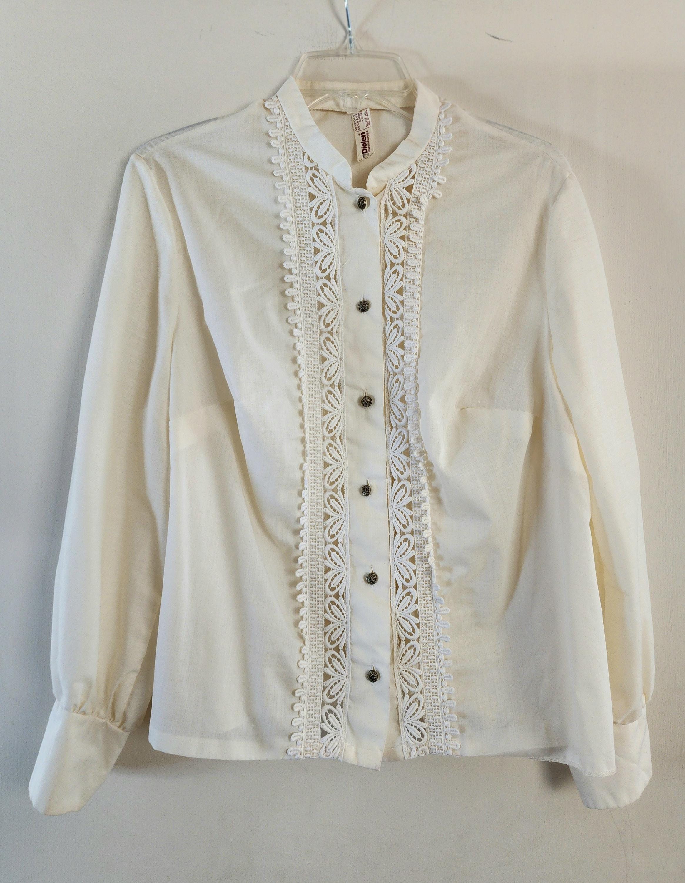 Ivory Lace Blouse - Etsy Ivory Lace Blouse - Etsy