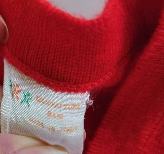 Vintage Italian Baby, Childs Red Sweater, Manifat… - image 4