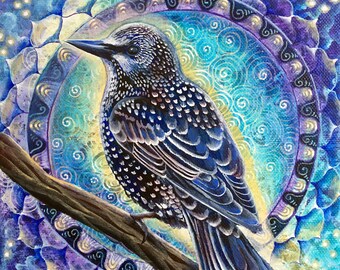 Original Bird Painting - Starling
