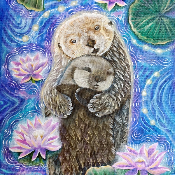 Hand painted Original Otter Artwork